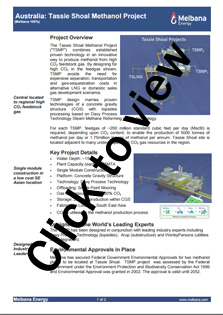 Tassie Shoal Methanol and LNG Projects